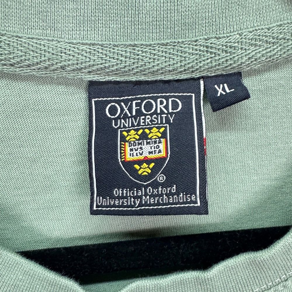 VTG Oxford University TShirt Mens XL Sage Green Crest Logo Tee Ivy League Preppy - Picture 4 of 10